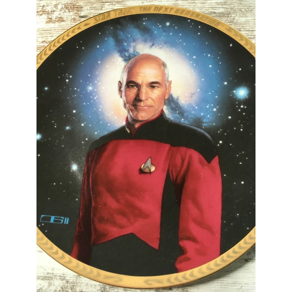 Vintage 1993 Star Trek Captain Picard Hamilton Plate COA Box